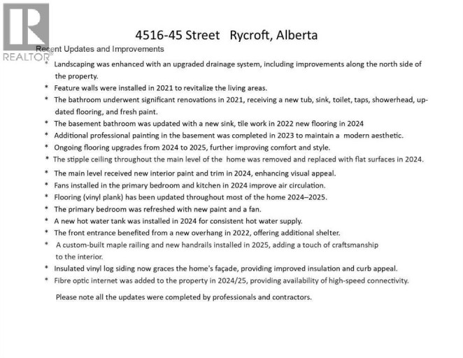 4516 45 Street, Rycroft, Alberta, T0H3A0