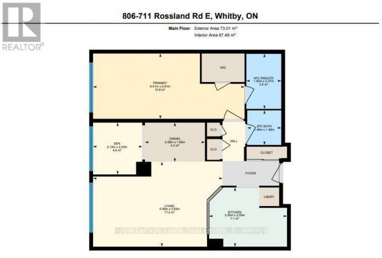 806 - 711 ROSSLAND ROAD E, Whitby (Pringle Creek), Ontario, L1N8Z1